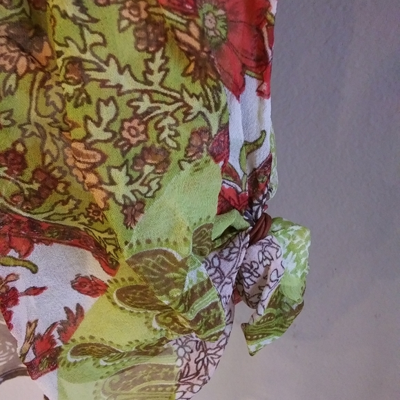 Airy Crinkle Gauze Side Knot Tunic - Picture 7 of 8